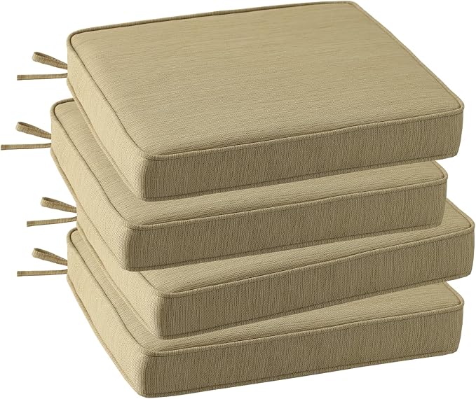 Outdoor Square Corner Seat Cushion, 18.5"x16"x3", Non Slip Seat Cushion Pads by Supdurplus