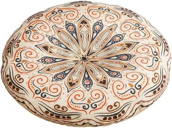 Mandala Round Floor Pillow by Unknown