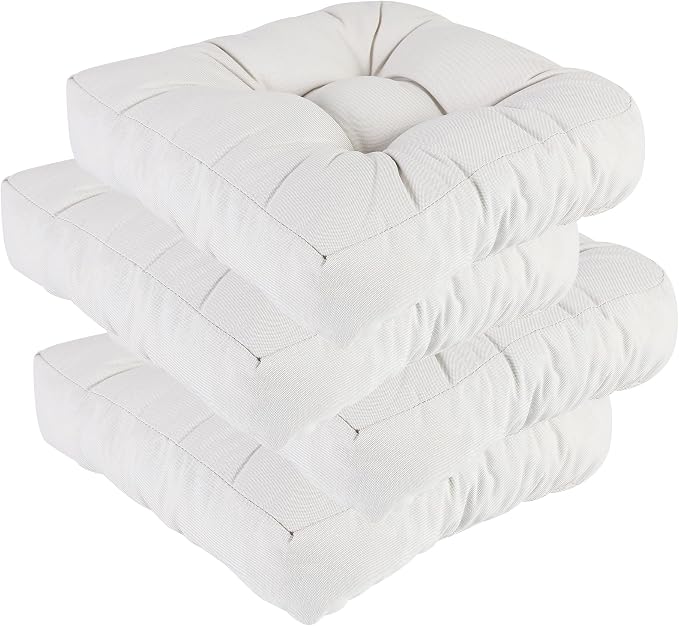 RACE LEAF Patio Chair Cushions 17x17 Inch 4 Pack, Memory Foam Outdoor Seat by RACELEAF