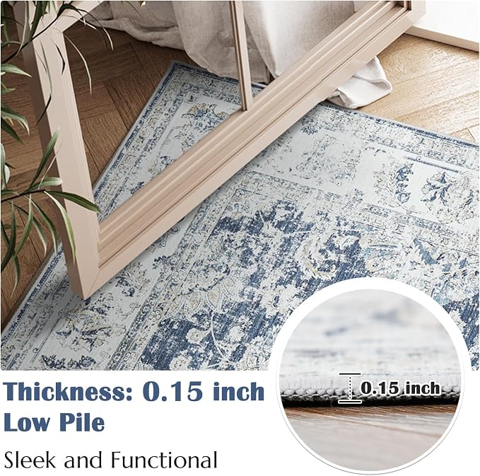 jinchan Vintage Floral 5x7 Area Rug - Image 6