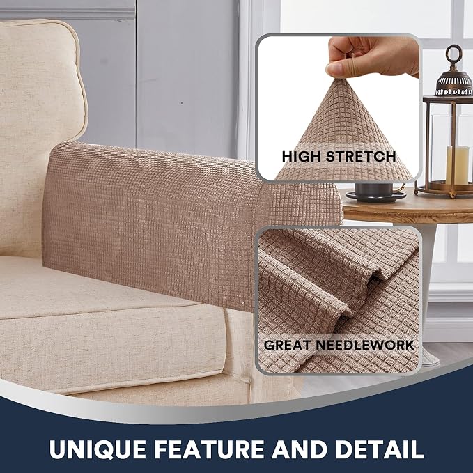Stretch Sofa Arm Covers Spandex Jacquard Anti-Slip Couch Arm Covers - Image 6
