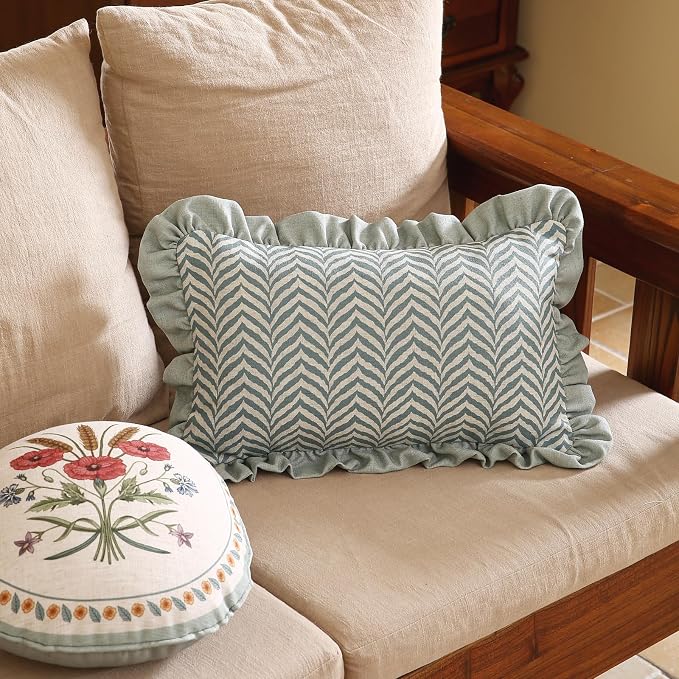 ISAENNE Design Linen Throw Pillow Covers 12"x20" Pack of 2, Rectangle - Image 7