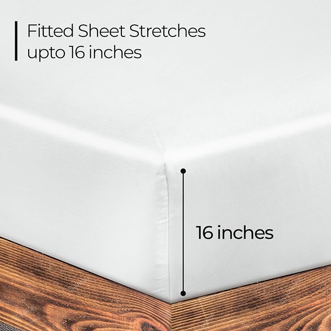 ROYALE LINENS 300 Thread Count 100% Long Staple Combed Cotton Fitted Sheet King - Image 2