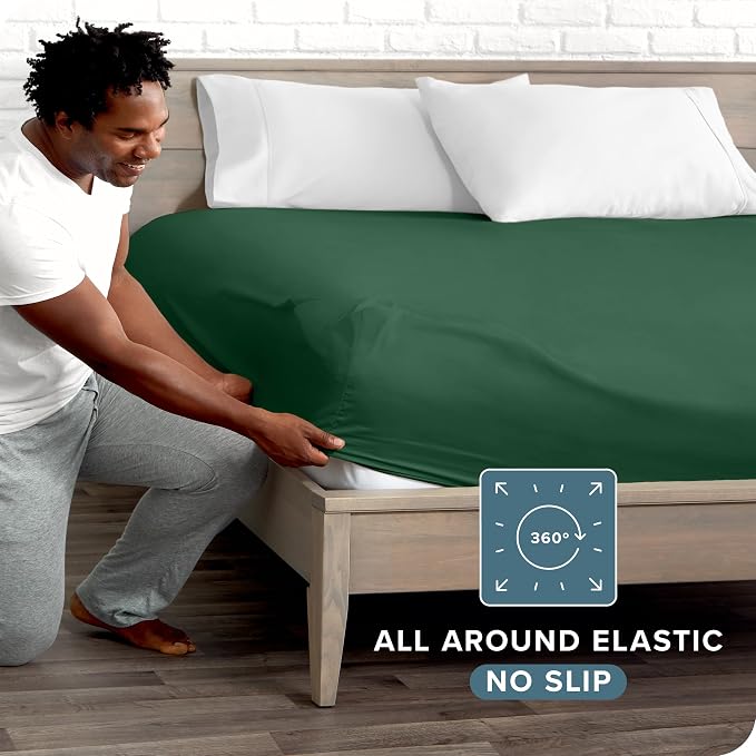 Bare Home Fitted Bottom Sheet Queen Size - Image 3