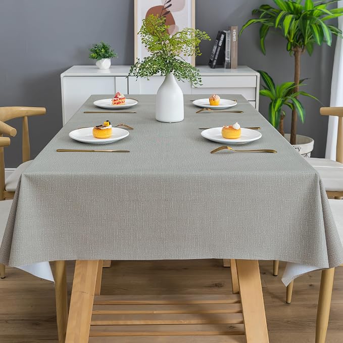 Square Table Cloth, 100% Waterproof Tablecloth Oil Proof Spill Proof Vinyl - Image 7