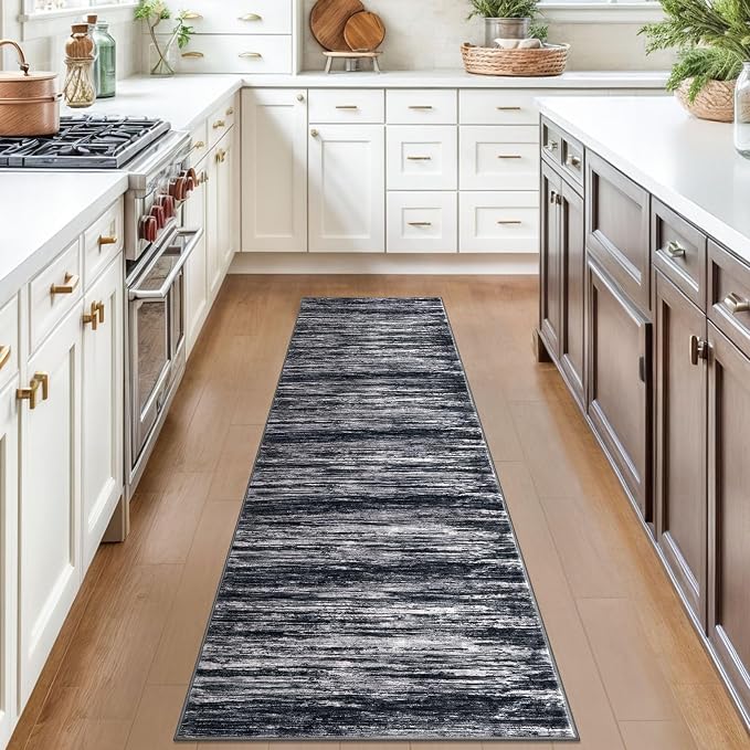 2x7 Modern Abstract Runner Rug for Hallways, Non-Shedding Washable Rug for - Image 3