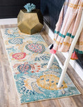 Unique Loom Positano Collection Coastal Modern Turtles Beige Runner Rug by UniqueLoom