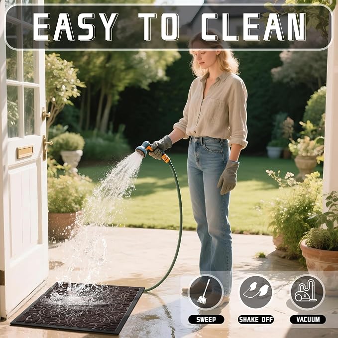 Yimobra Door Mat Outside Entrance 29.5x17, Waterproof Sturdy Outdoor Mats - Image 6
