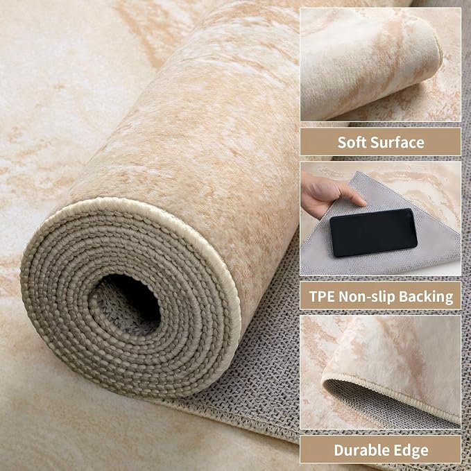 Ciicool Abstract Area Rug Indoor, 5x7 Washable Entryway Rug, Modern Soft Throw - Image 3