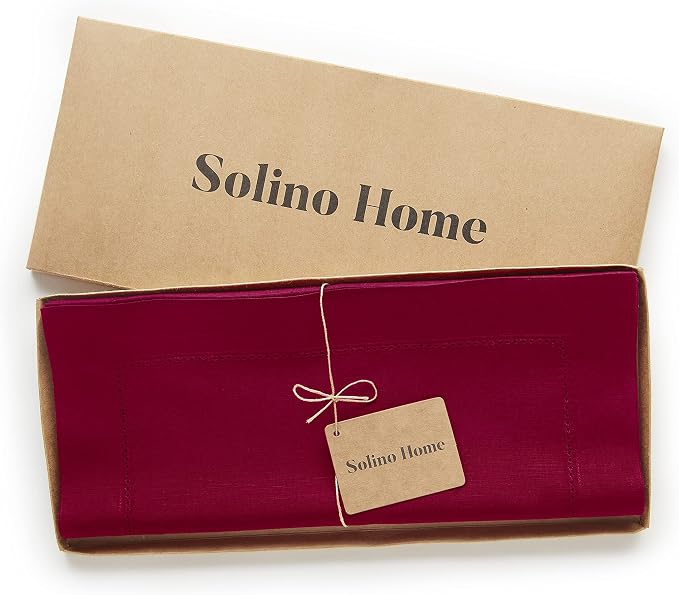 Solino Home Cotton Linen Red Table Runner 72 Inches Long - Image 5