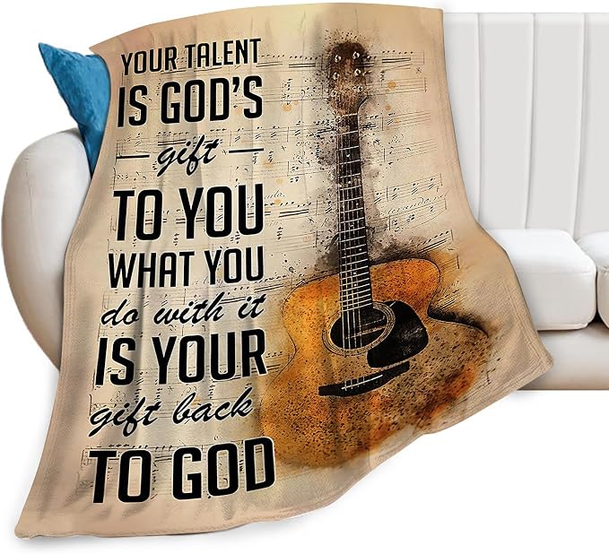 Guitar Music Blanket Gifts for Girls Women Men by citari