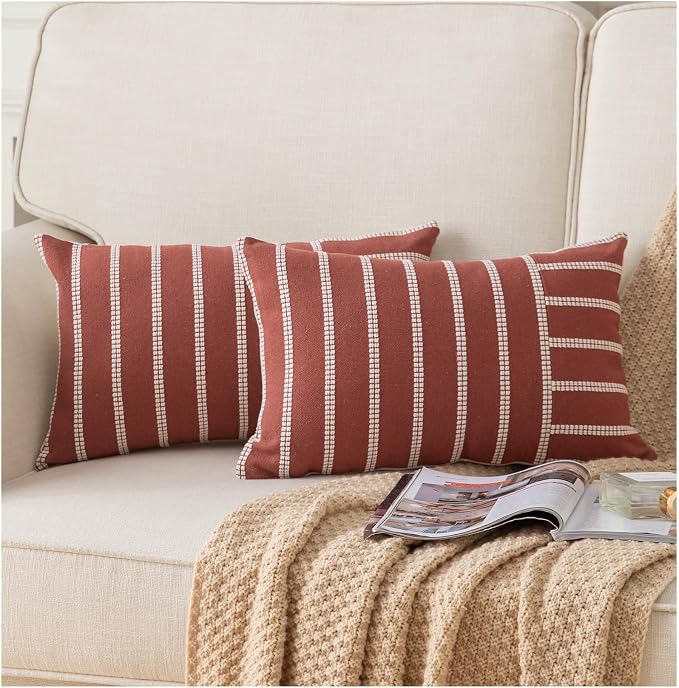 Caflife Boho Fall Throw Pillow Covers 12x20 Set of 2 Soft Farmhouse Decorative by Caflife