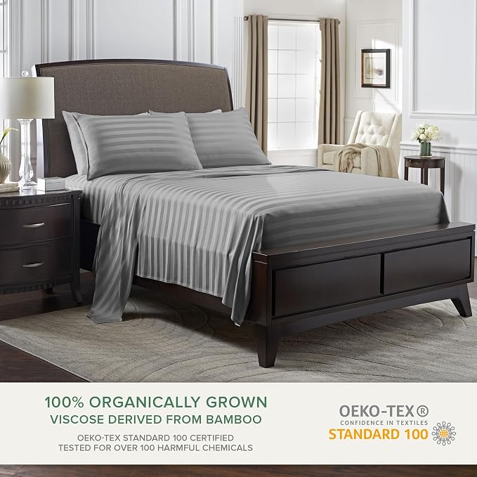 Pure Bamboo Queen Sheets, Genuine 100% Organic Viscose Derived from Bamboo Bed - Image 2