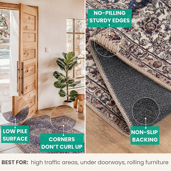 Bloom Rugs Washable Non-Slip 12 ft Runner - Image 4