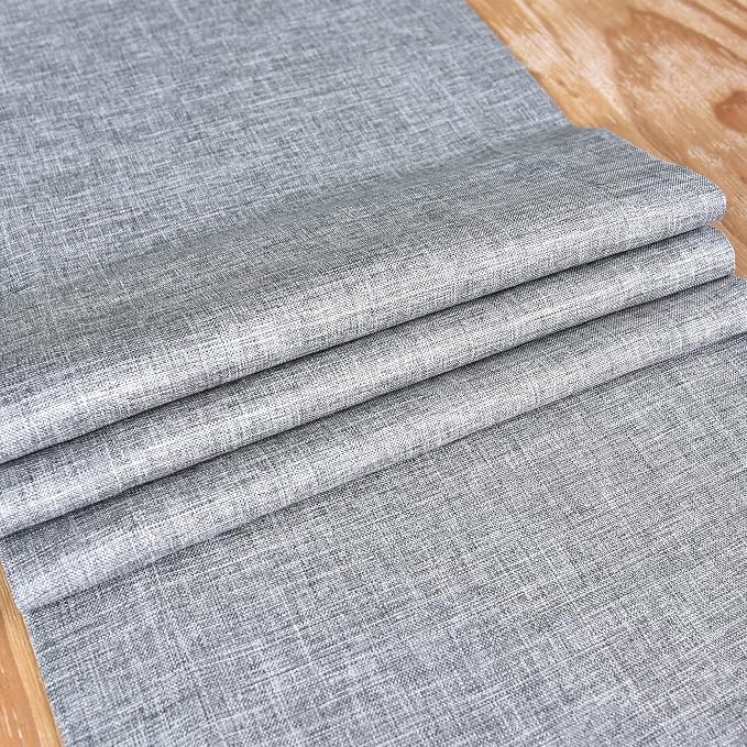 NEWISHER Farmhouse Rustic Table Runner Solid Grey Rectangular Table Runners - Image 5