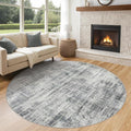 6ft Round Area Rug for Living Room: 6x6 Washable Neutral Abstract Modern Soft by UERMEI