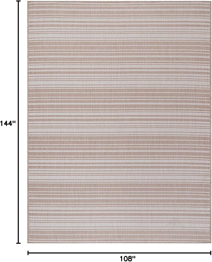 Stripe Outdoor Rug 9x12 Washable Outside Carpet - Image 2