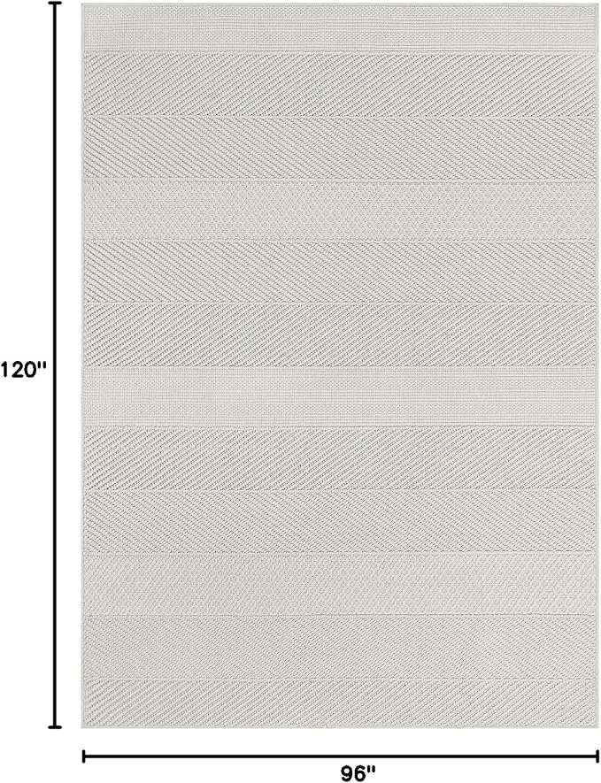 Beverly Rug Micro Loop Area Rug White 8x10 Modern Luxury Soft Boho Geometric - Image 2