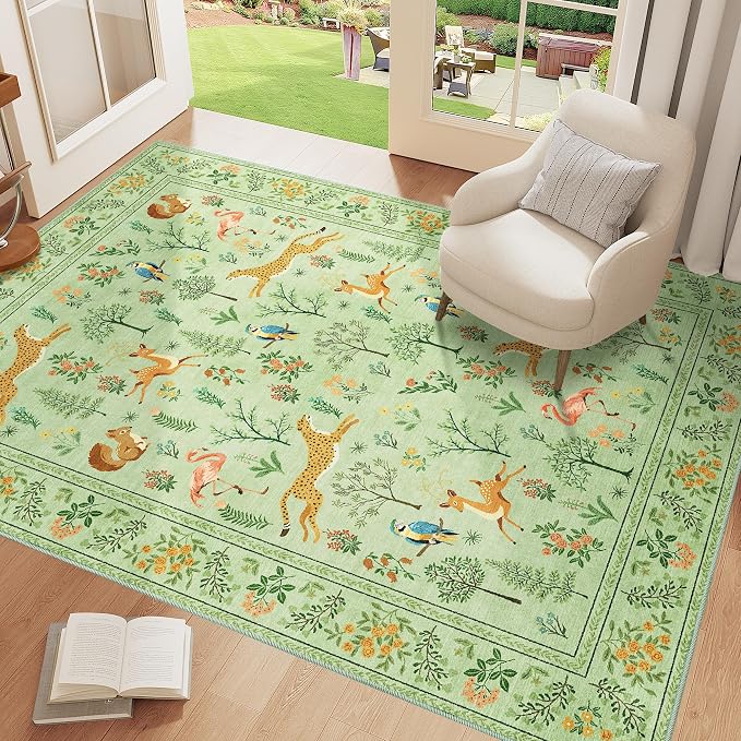 DUKINO 4x6 Rug, Washable Animal Area Rug - Image 2