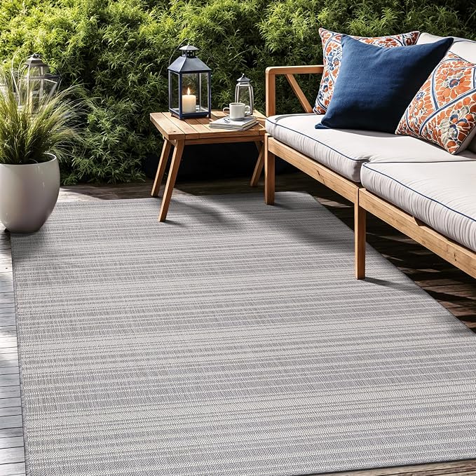 Stripe Outdoor Rug 6x9 Washable Outside Carpet - Image 7