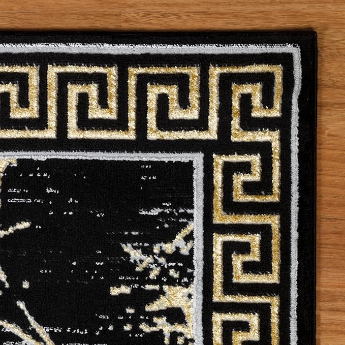 GLORY RUGS Area Rugs Marble 2x3 Black Gold Carpet Modern Abstract Rug Living - Image 4