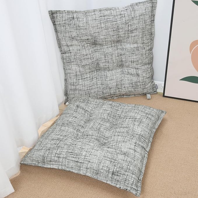 SINSOSSO Large Floor Pillows 22", Thickened Bite-Size Memory Foam Square by SINOSSO
