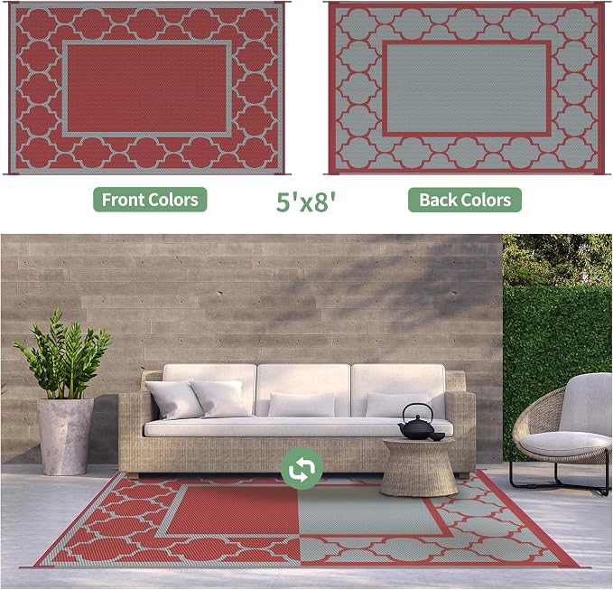 GENIMO 5' x 8' Outdoor Rug Waterproof - Image 6