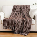 BATTILO HOME Chocolate Brown Throw Blanket by BATTILOHOME