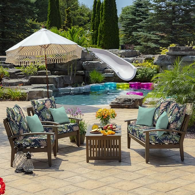 Arden Outdoor Deep Seat Cushion Set, 24 in x 24 in, Weather-Proof, Rain-Proof - Image 8