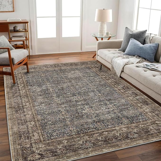 Area Rug 6'x9' Washable Vintage Traditional Floor Cover Thin Retro Kitchen by CHAMPLANT