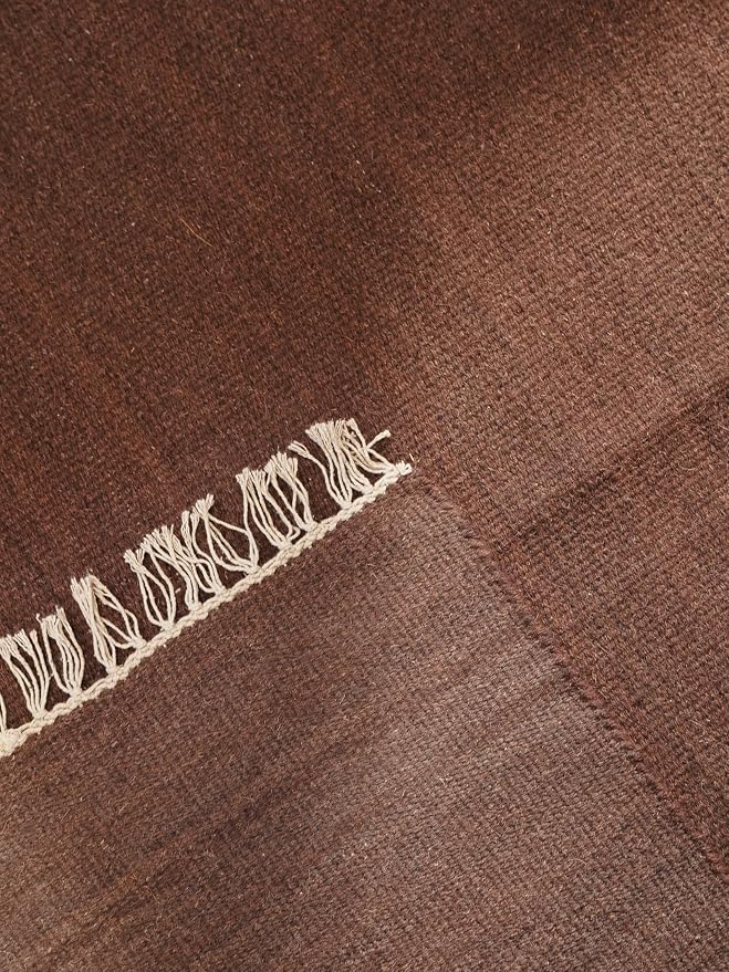 Rugsotic Carpets Hand Woven Flat Weave Kilim Wool 5'x8' Area Rug Solid Dark - Image 8