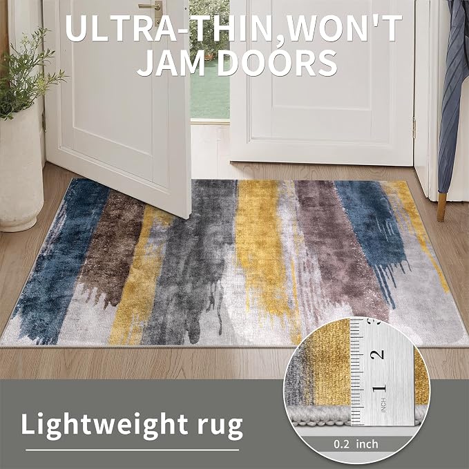 Ciicool Abstract Area Rug Indoor, 3x5 Washable Entryway Rug, Modern Soft Throw - Image 5