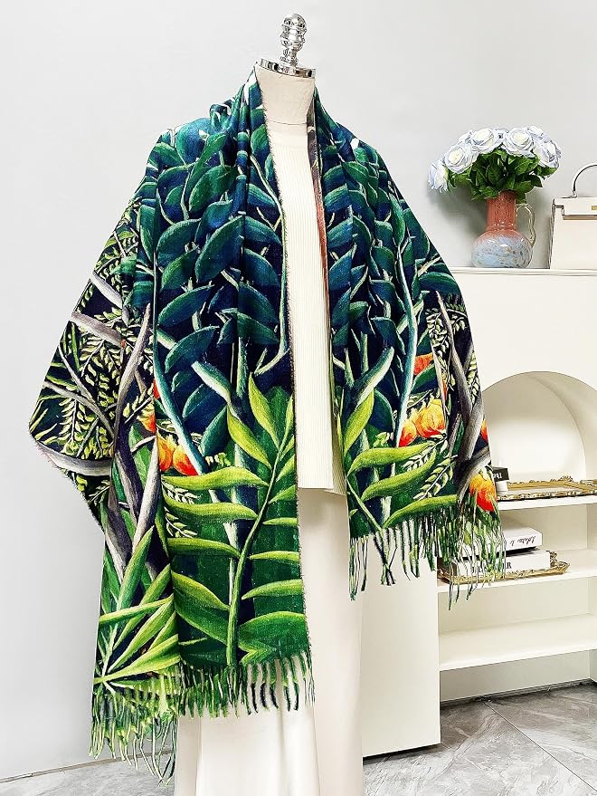 VENVSBEE Reversible Scarf Soft Large Shawl Wrap Blanket Double Sided Art Print - Image 3