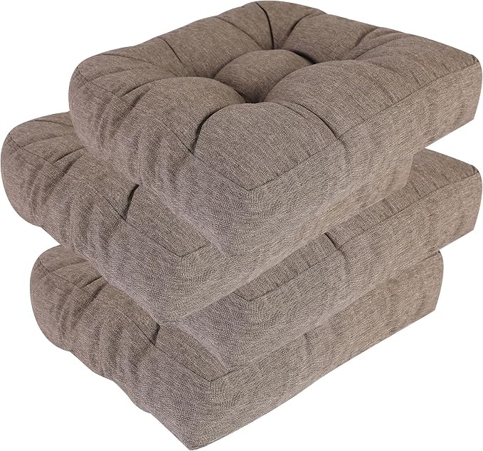 RACE LEAF Patio Chair Cushions 17x17 4 Pack, Heavy Duty Memory Foam Outdoor by RACELEAF