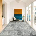 Slate Blue Abstract 5x7 Rug for Office by HazoHaus