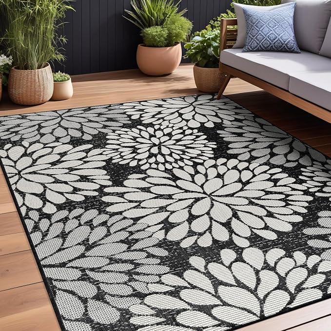 Beverly Rug Outdoor Rug 9x12 Modern Exotic Tropical Leaf Area Rugs - Image 3