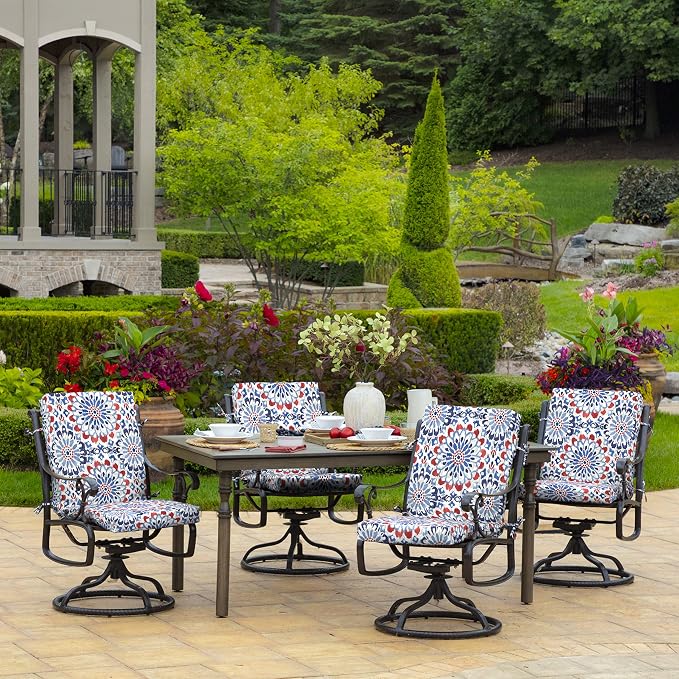 Arden Outdoor Midback Chair Cushion, 18 x 16.5, Clark Blue - Image 5