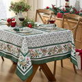 Newbridge Christmas Holly Pinecone Border 60 x 120 Inch Rectangle Fabric by HomeBargainsPlus