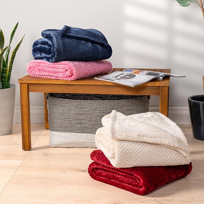 PAVILIA Navy Blue Throw Blanket - Image 7