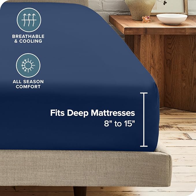 Bare Home 5-Pack Fitted Bottom Sheets Twin - Image 4