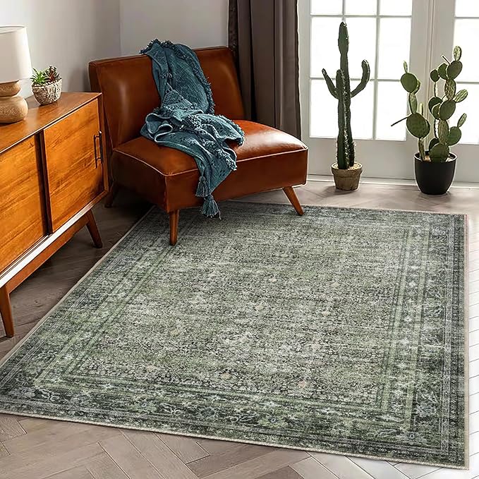 Area Rug 5'x7' Washable Rug Traditional Floor Cover Thin Retro Kitchen Indoor - Image 2