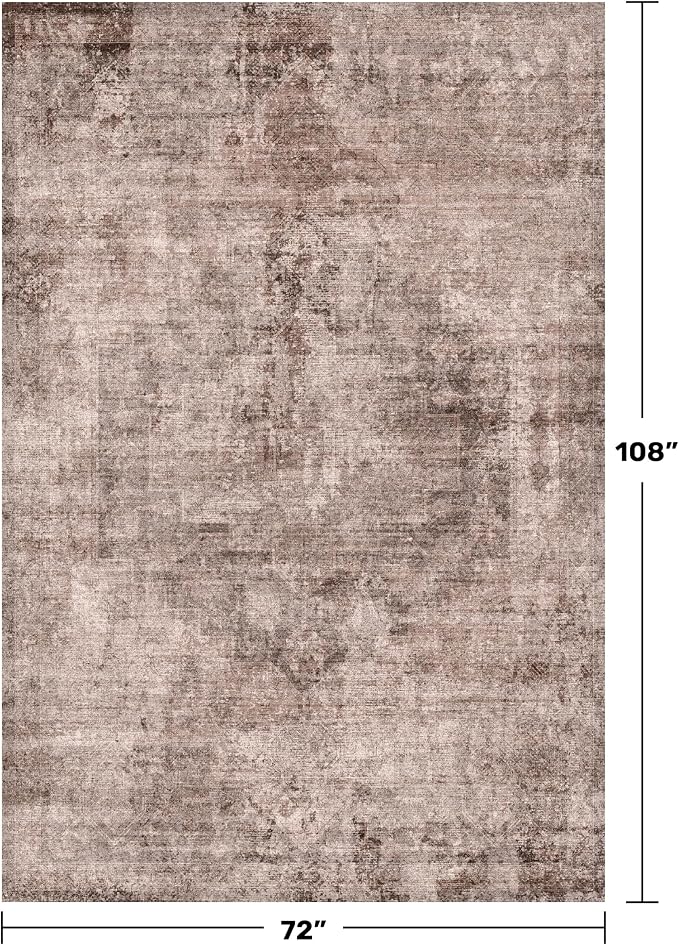 Vintage Brown Terracotta Rugs for Bedroom - Image 2