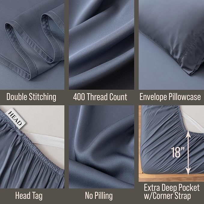 Bella Coterie Luxury Bamboo Viscose Twin Size Sheet Set | 100% Organically - Image 3