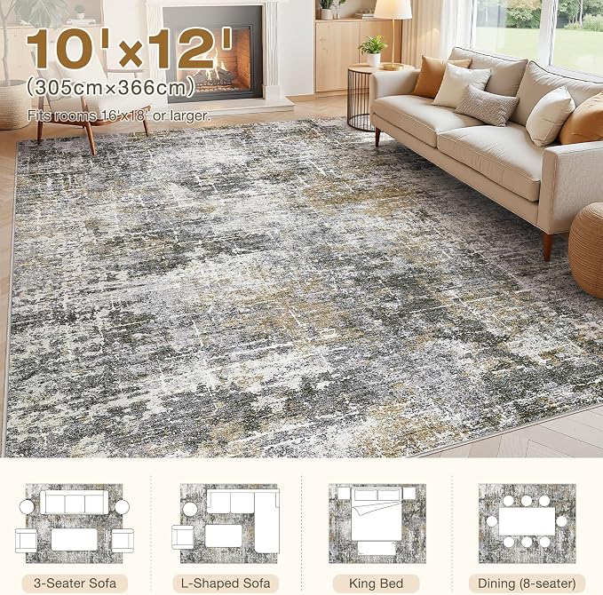 Abstract Living Room Rug 10x12 - Image 2
