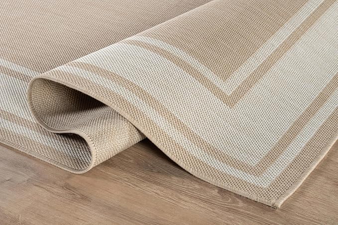 Beverly Rug Outdoor Rug 6x9 Modern Bordered Area Rugs - Image 4