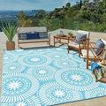 Ileading Large Plastic Outdoor Rug 8x10ft Modern Geometric Style Reversible by Ileading