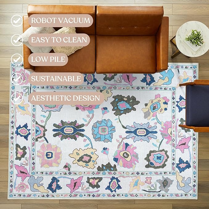 Fame Living Colorful Oushak Rug, Large Area Rugs - Image 3
