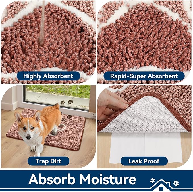 Bcoimo Super Absorbent Dog Door Mat, Pet Rugs - Image 4