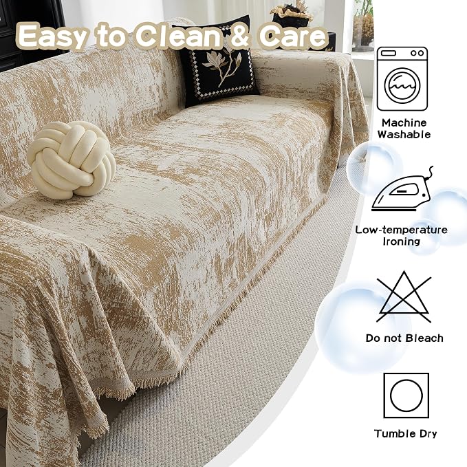 MEETSKY Oversized Couch Cover for Sectional Sofa Set Abstract Geometric Sofa - Image 8