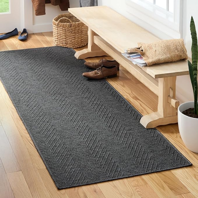 TOWN & COUNTRY BASICS Pax Herringbone Textured Solid Everwash® Washable Runner - Image 2